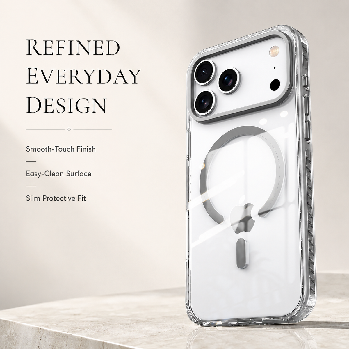Premium iPhone Case MagSafe Clear Protective Cover Magnetic Wireless Charging Shockproof Anti Scratch Slim Transparent PC PE Striped Border Design Pro