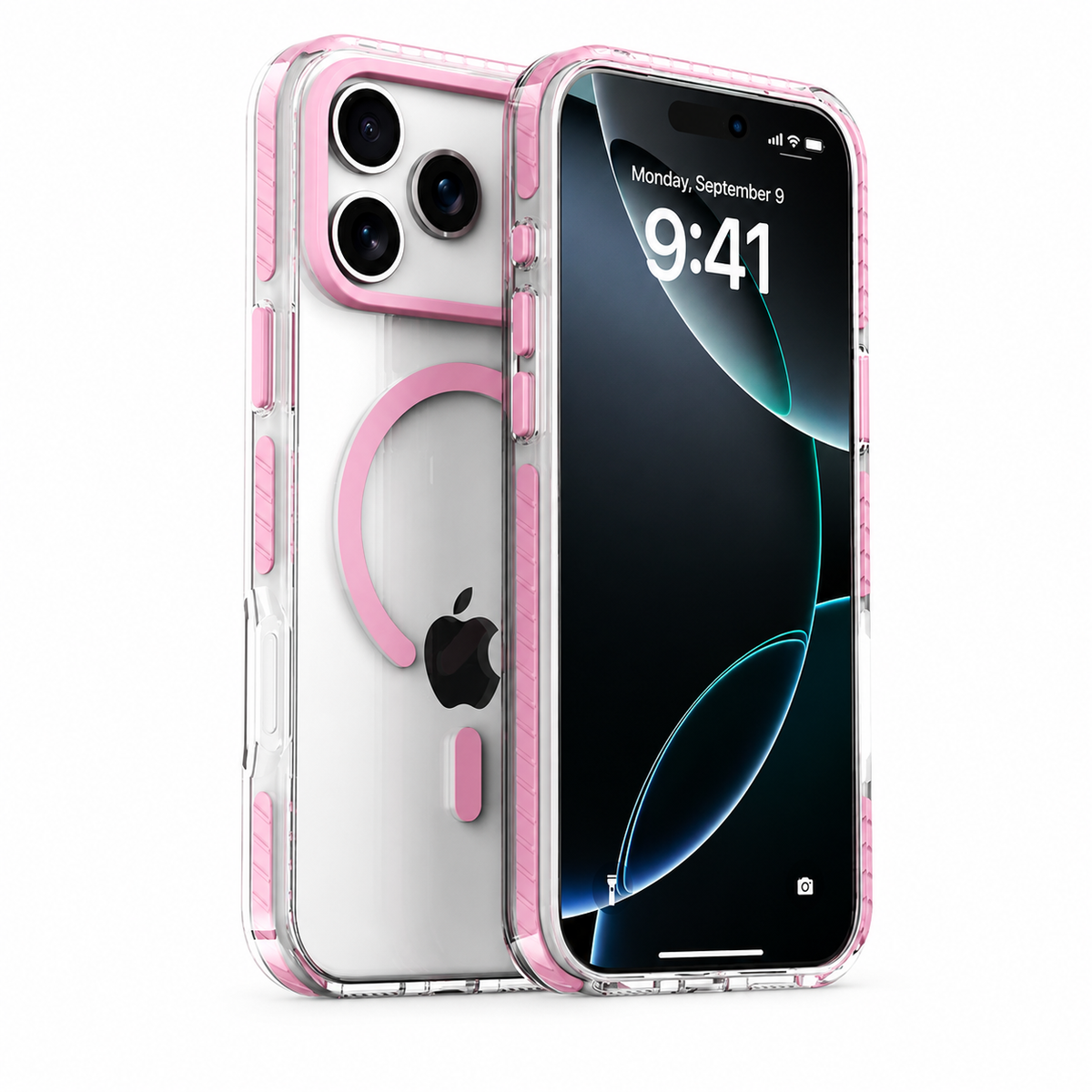 Premium iPhone Case MagSafe Clear Protective Cover Magnetic Wireless Charging Shockproof Anti Scratch Slim Transparent PC PE Striped Border Design Pro