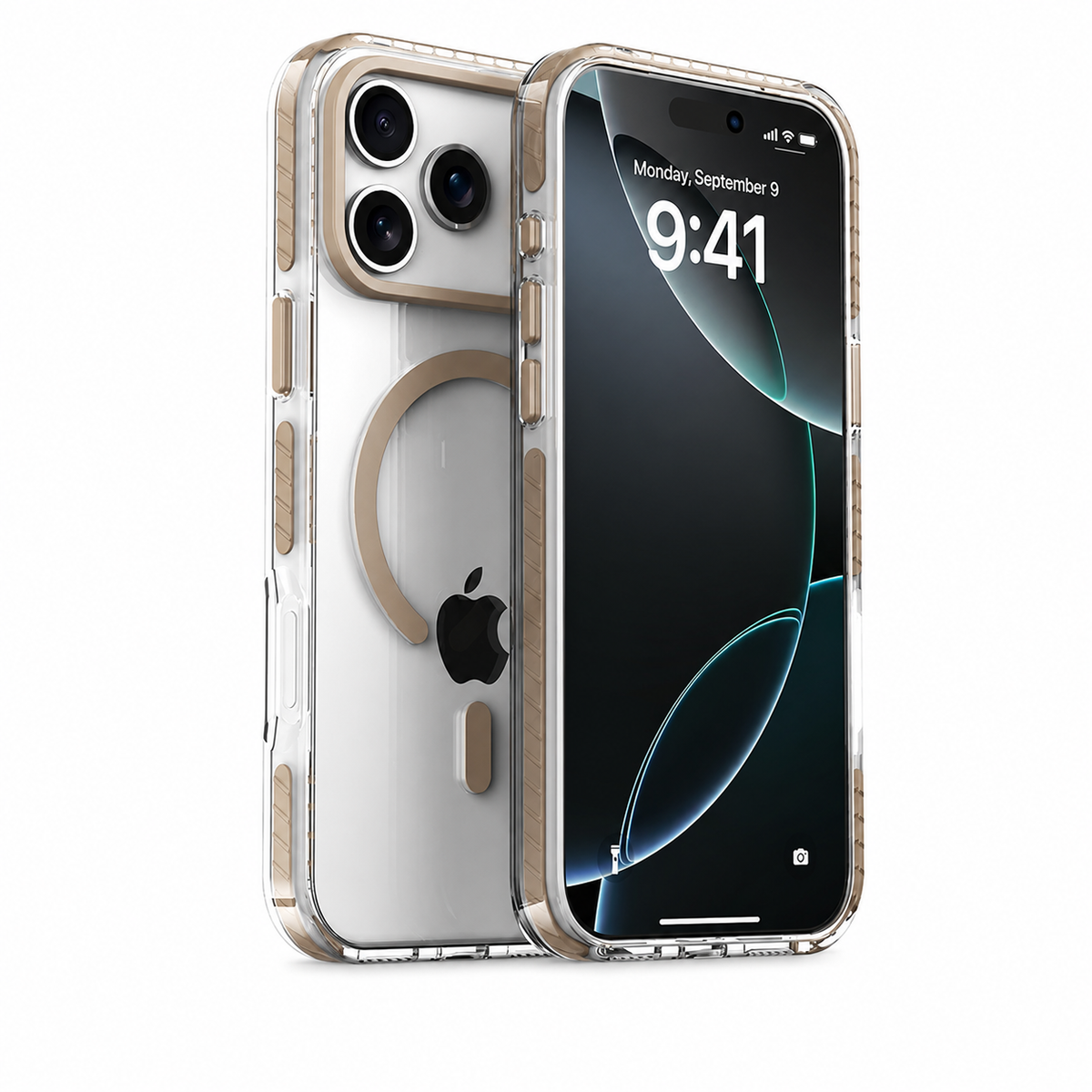 Premium iPhone Case MagSafe Clear Protective Cover Magnetic Wireless Charging Shockproof Anti Scratch Slim Transparent PC PE Striped Border Design Pro