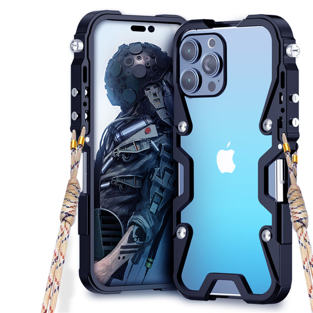 Premium iPhone Case MagSafe Compatible Aluminum Armor Frame Shockproof Protective Cover Heavy Duty Metal Bumper Camera Lens Protection Rugged Slim Fit