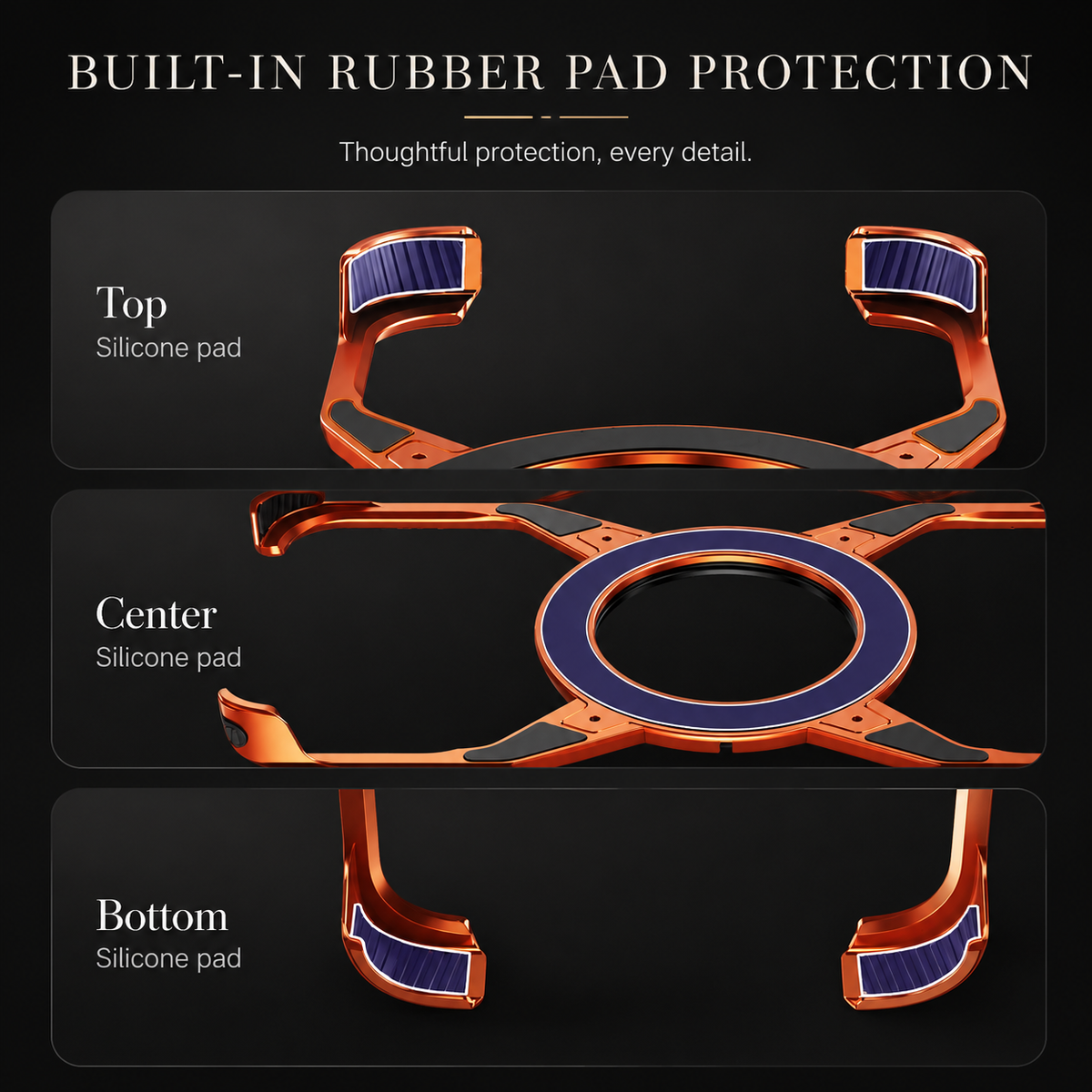 Premium iPhone Case MagSafe Compatible Aluminum Bumper 360° Rotating Ring Stand Shockproof Edge Protection Camera Lens Guard Slim Protective Cover Fit