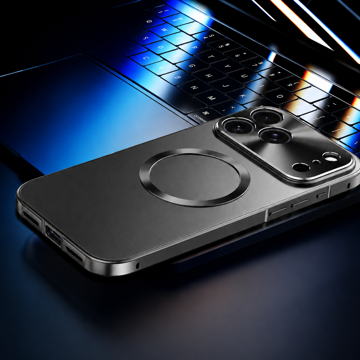 Premium iPhone Case MagSafe Compatible Aluminum Frame Frosted Matte Back Shockproof Camera Protection Ultra Thin Anti Fingerprint Slim Full Protection
