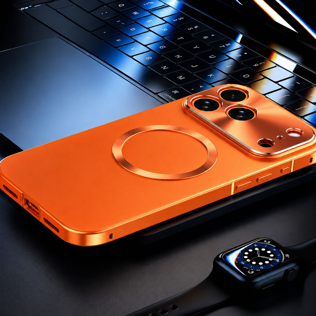 Premium iPhone Case MagSafe Compatible Aluminum Frame Frosted Matte Back Shockproof Camera Protection Ultra Thin Anti Fingerprint Slim Full Protection