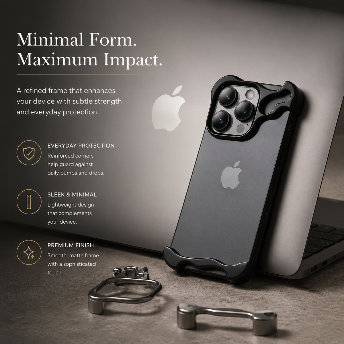 Premium iPhone Case MagSafe Compatible Aluminum Frame Magnetic Shockproof Cover Ultra Thin Metal Bumper Camera Lens Protection Frameless Slim Design