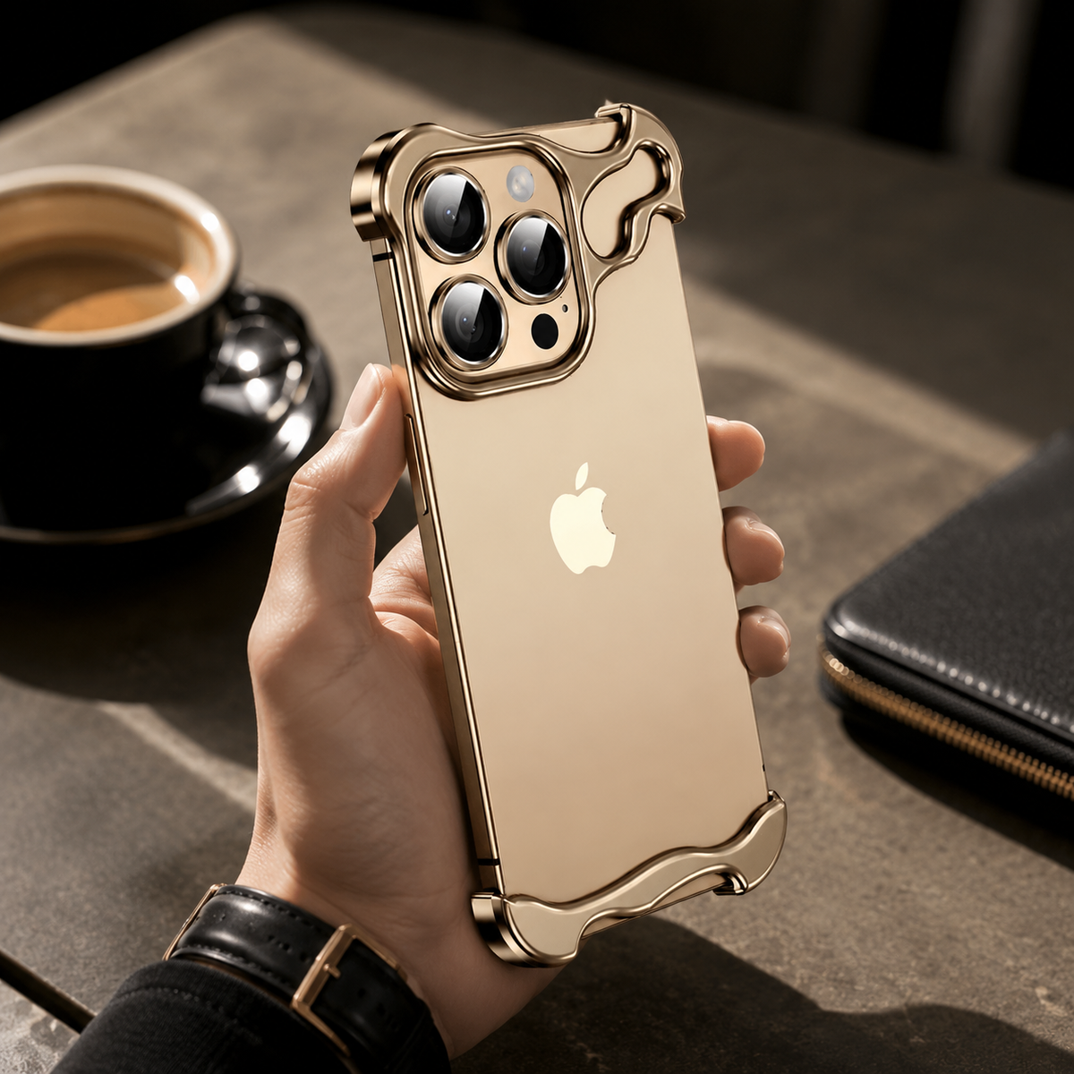 Premium iPhone Case MagSafe Compatible Aluminum Frame Shockproof Ultra Thin Metal Bumper Camera Lens Protection Frameless Matte Lightweight Protection