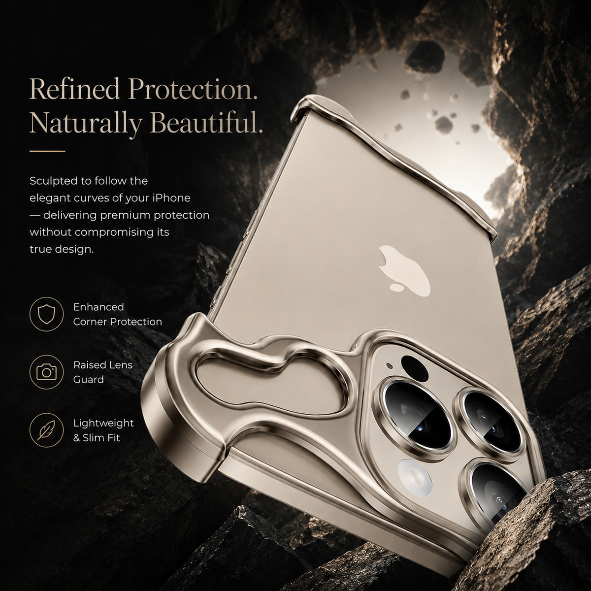 Premium iPhone Case MagSafe Compatible Aluminum Frame Shockproof Ultra Thin Metal Bumper Camera Lens Protection Frameless Matte Lightweight Protection