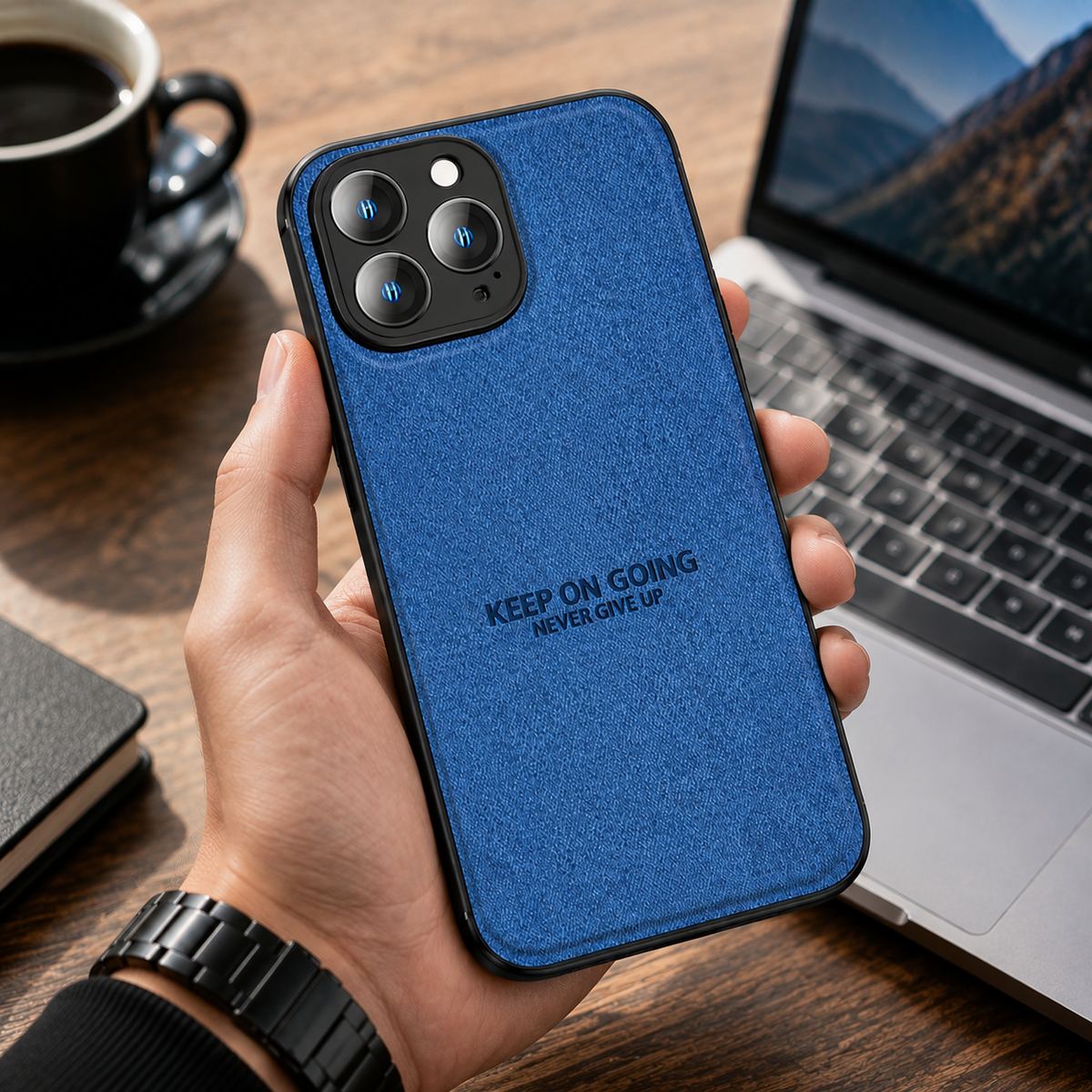 Premium iPhone Case MagSafe Compatible Canvas Deer Pattern Shockproof Protective Cover Bumper Frame Camera Lens Protection Minimal Textured Design Fit