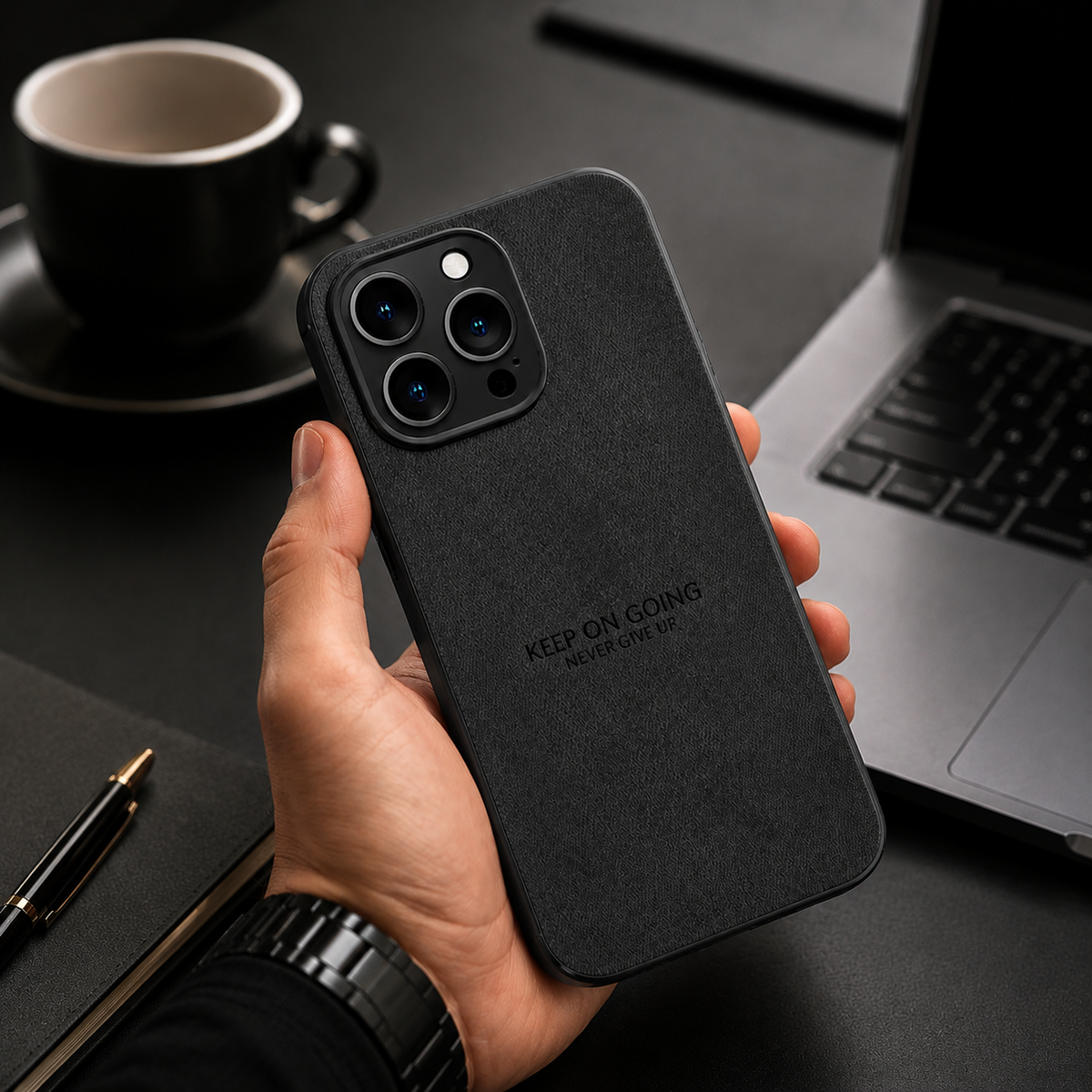Premium iPhone Case MagSafe Compatible Canvas Deer Pattern Shockproof Protective Cover Bumper Frame Camera Lens Protection Minimal Textured Design Fit