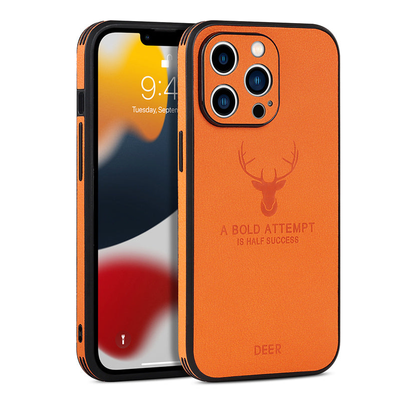 Premium iPhone Case MagSafe Compatible Canvas Deer Pattern Shockproof Protective Cover Bumper Frame Camera Lens Protection Minimal Textured Design Fit