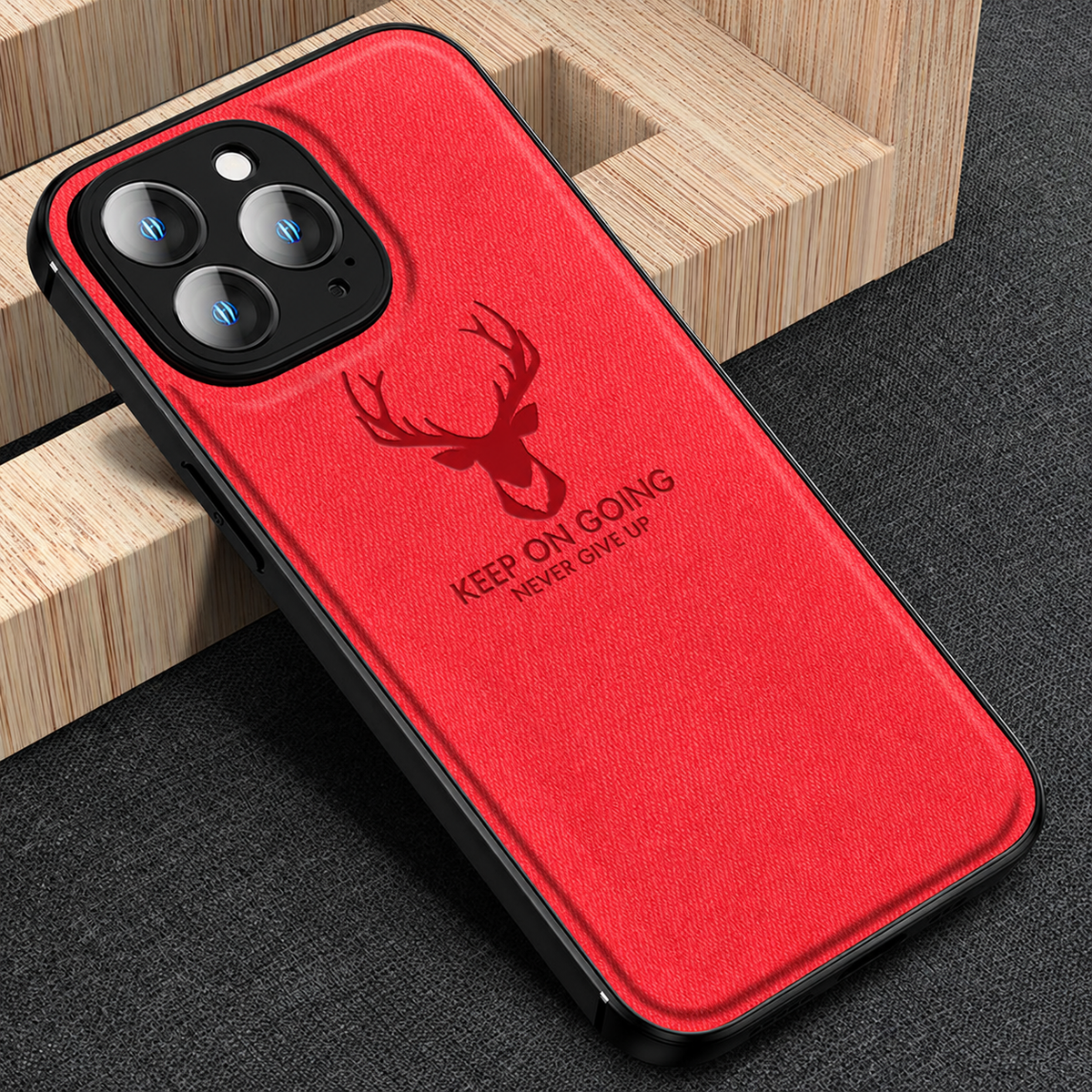 Premium iPhone Case MagSafe Compatible Canvas Deer Pattern Shockproof Protective Cover Bumper Frame Camera Lens Protection Minimal Textured Design Fit
