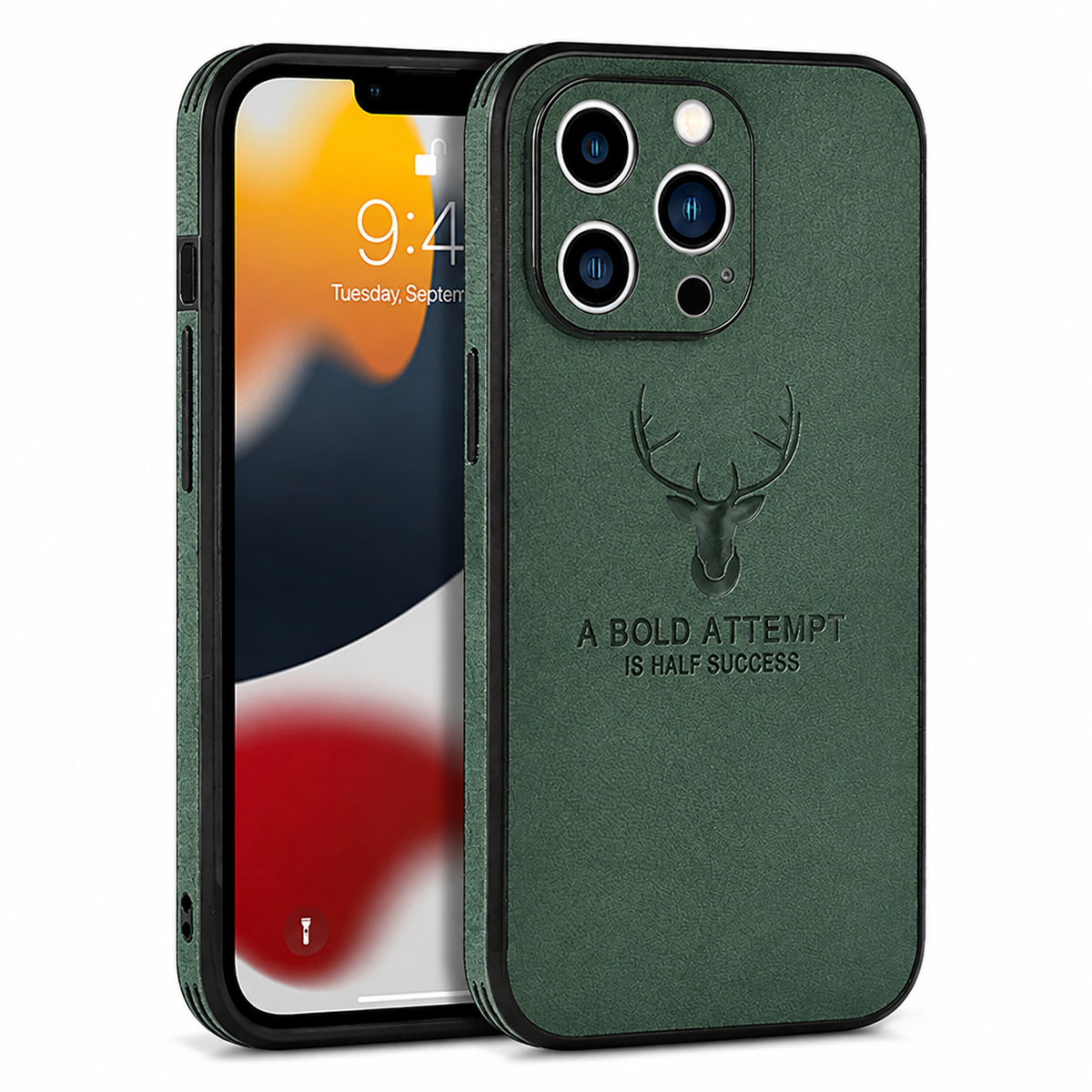 Premium iPhone Case MagSafe Compatible Canvas Deer Pattern Shockproof Protective Cover Bumper Frame Camera Lens Protection Minimal Textured Design Fit