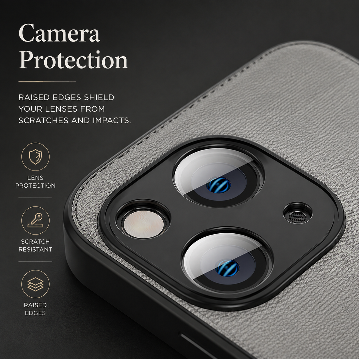 Premium iPhone Case MagSafe Compatible Canvas Deer Pattern Shockproof Protective Cover Bumper Frame Camera Lens Protection Minimal Textured Design Fit