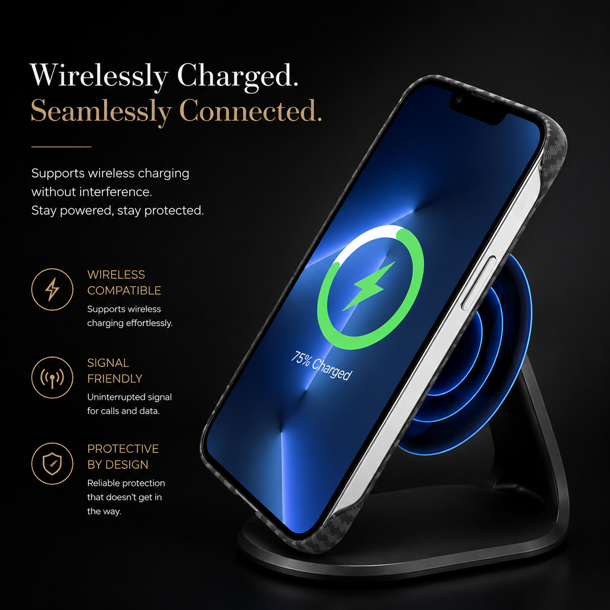 Premium iPhone Case MagSafe Compatible Carbon Fiber Magnetic Shockproof Protective Cover Camera Lens Protection Slim Lightweight Matte Texture Profile