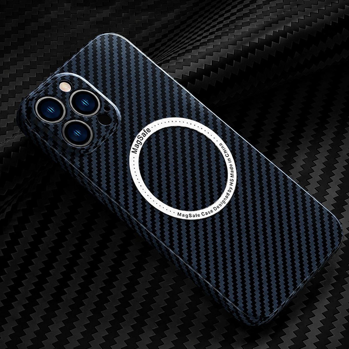 Premium iPhone Case MagSafe Compatible Carbon Fiber Magnetic Shockproof Protective Cover Camera Lens Protection Slim Lightweight Matte Texture Profile