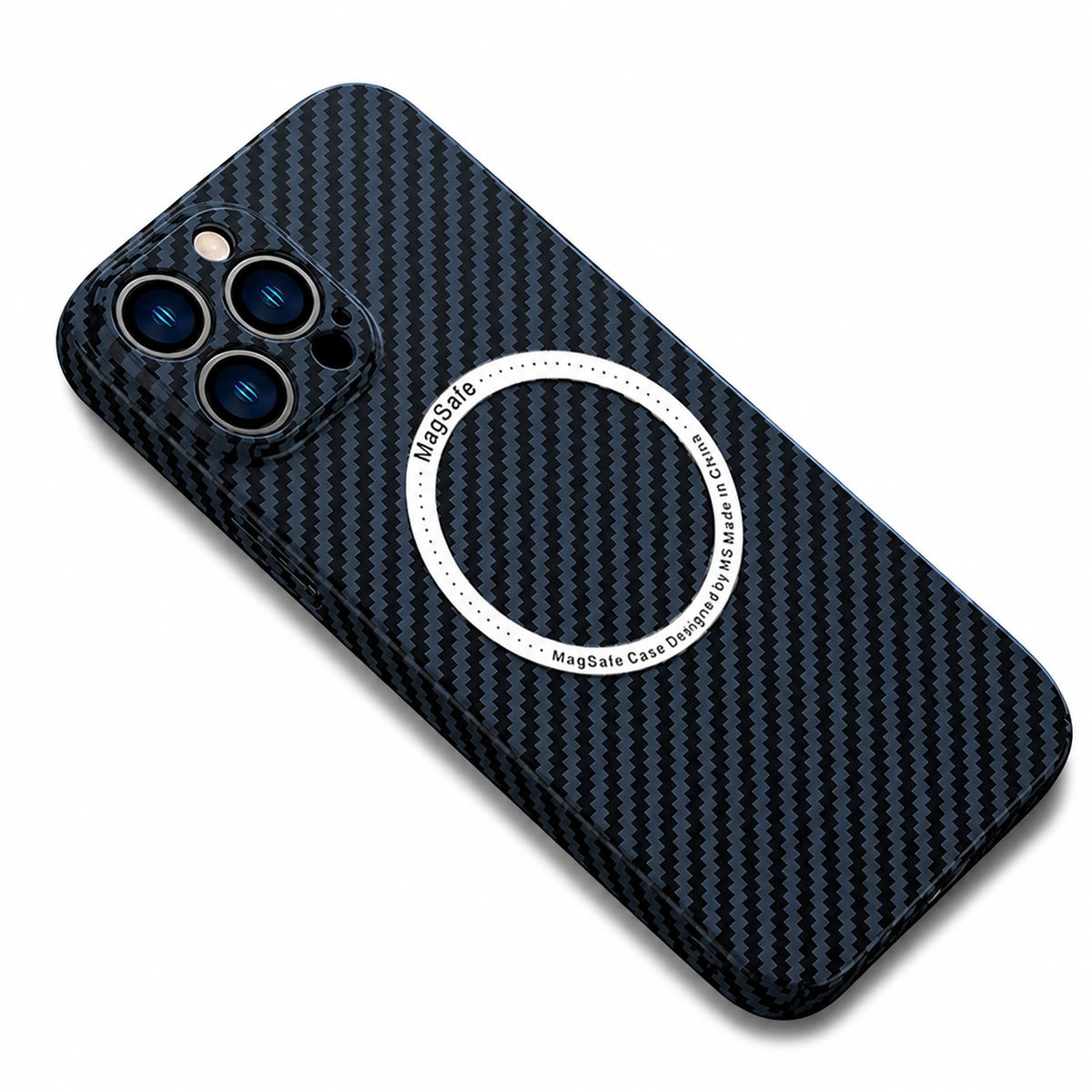 Premium iPhone Case MagSafe Compatible Carbon Fiber Magnetic Shockproof Protective Cover Camera Lens Protection Slim Lightweight Matte Texture Profile