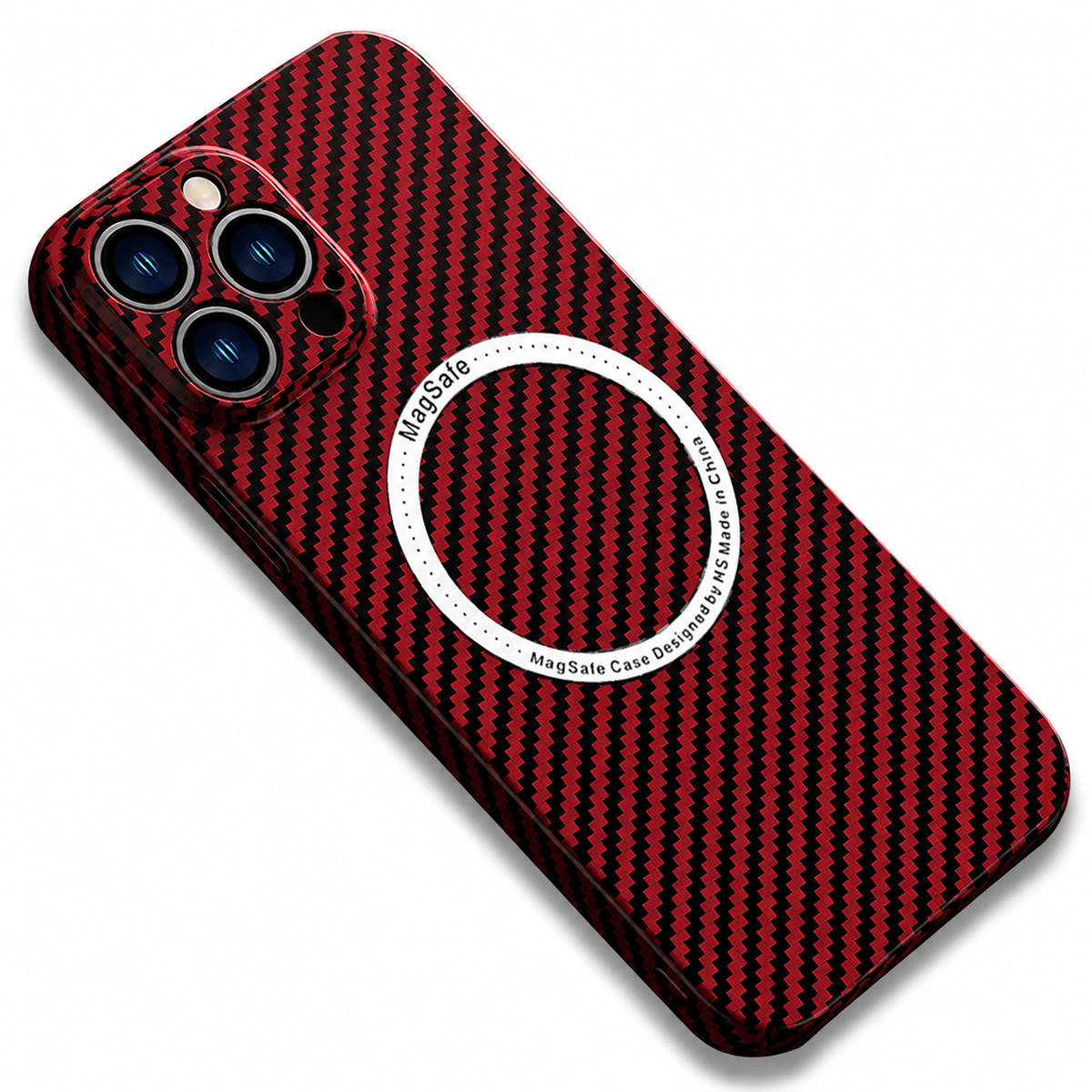 Premium iPhone Case MagSafe Compatible Carbon Fiber Magnetic Shockproof Protective Cover Camera Lens Protection Slim Lightweight Matte Texture Profile