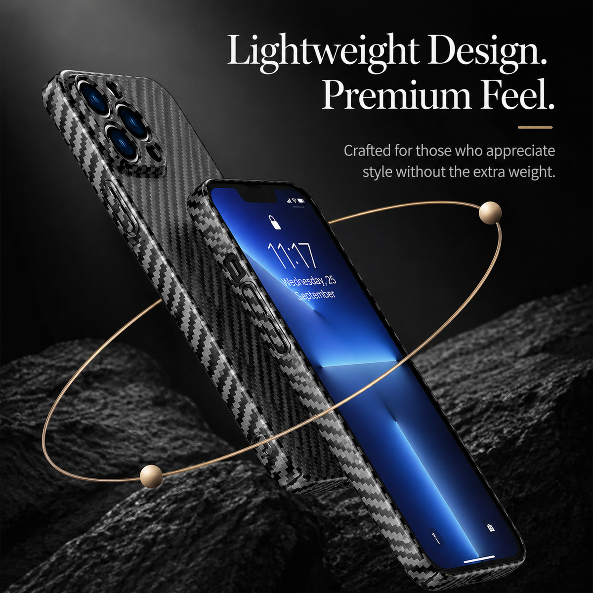 Premium iPhone Case MagSafe Compatible Carbon Fiber Magnetic Shockproof Protective Cover Camera Lens Protection Slim Lightweight Matte Texture Profile