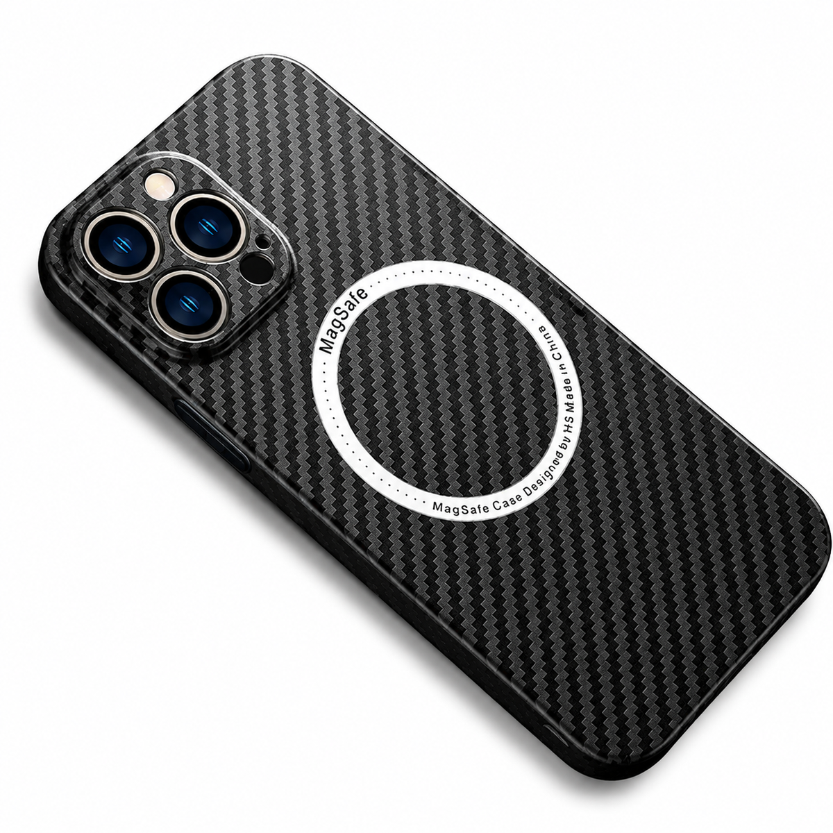 Premium iPhone Case MagSafe Compatible Carbon Fiber Magnetic Shockproof Protective Cover Camera Lens Protection Slim Lightweight Matte Texture Profile