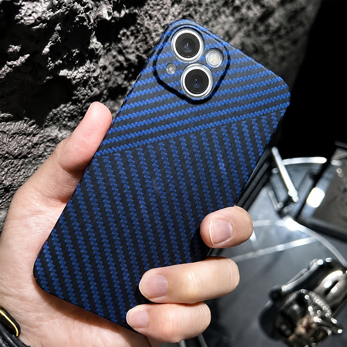 Premium iPhone Case MagSafe Compatible Carbon Fiber Texture Matte Shockproof Hard PC Cover with Camera Lens Protection Ultra-Thin Slim Protective Design