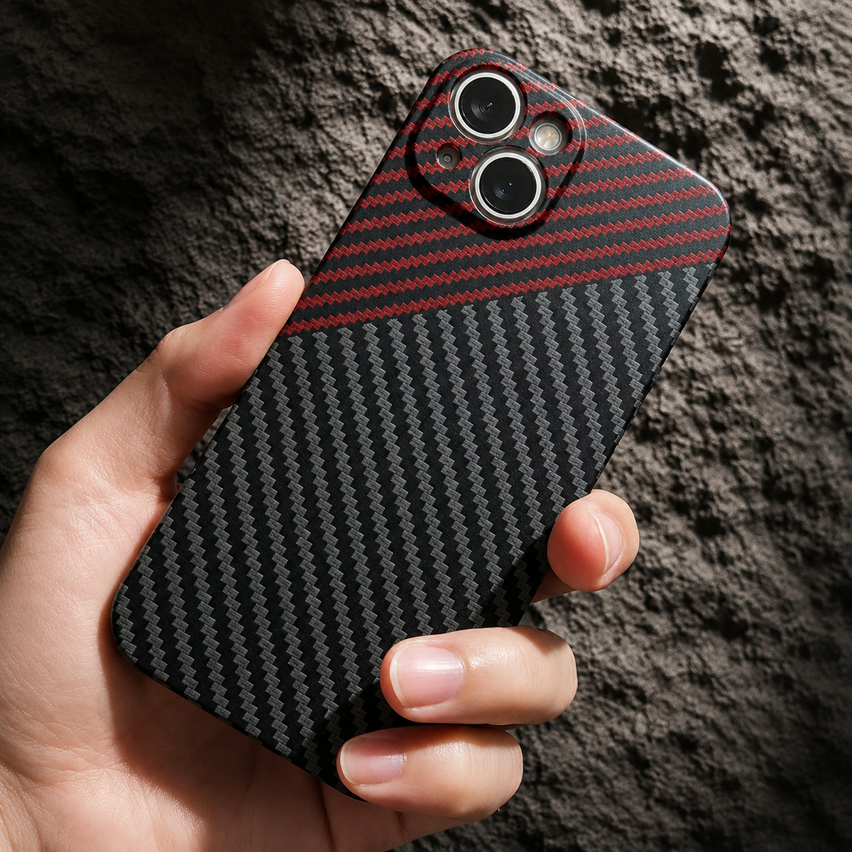 Premium iPhone Case MagSafe Compatible Carbon Fiber Texture Matte Shockproof Hard PC Cover with Camera Lens Protection Ultra-Thin Slim Protective Design