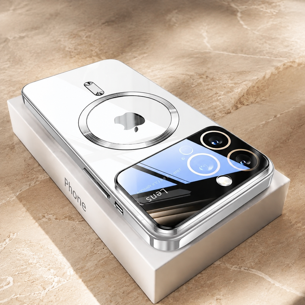 Premium iPhone Case MagSafe Compatible Clear TPU Plating Magnetic Wireless Charging Slim Shockproof Anti Scratch Anti Fingerprint Raised Edge Protective Cover
