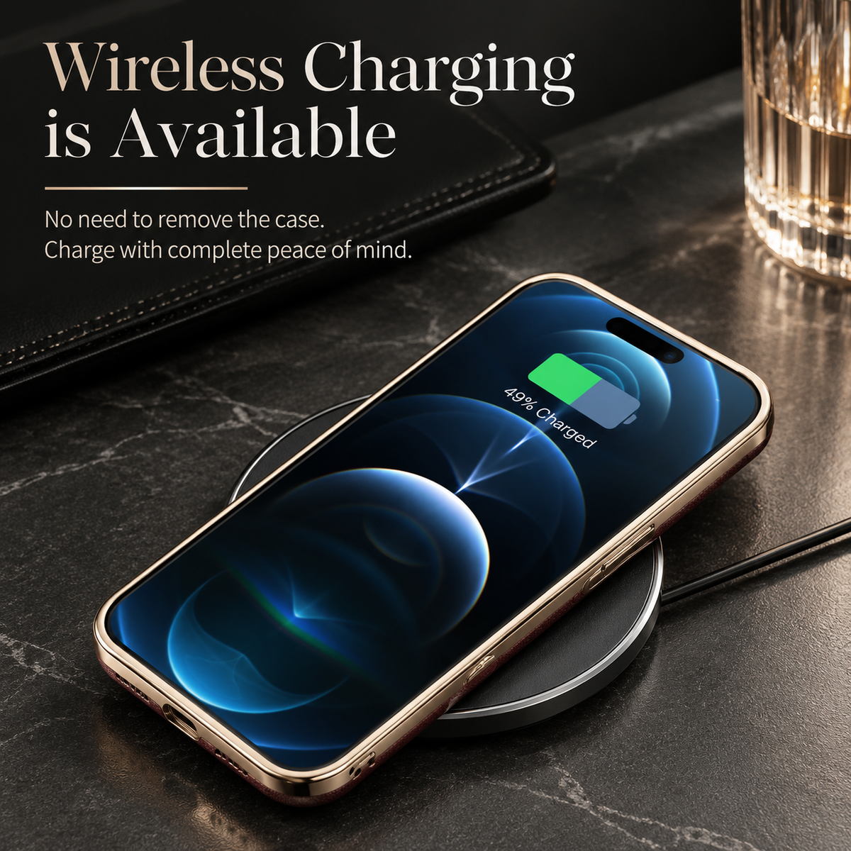 Premium iPhone Case MagSafe Compatible Cowhide Leather 360° Rotating Ring Holder Full Camera Protection Shockproof PC TPU Anti Scratch Slim Cover