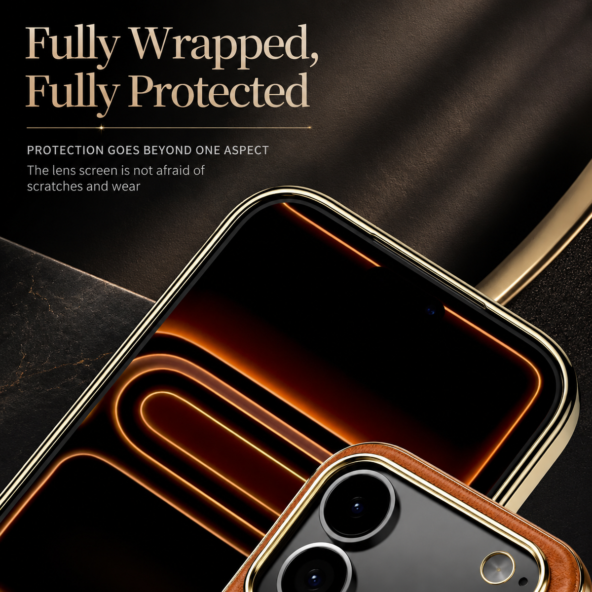 Premium iPhone Case MagSafe Compatible Cowhide Leather 360° Rotating Ring Holder Full Camera Protection Shockproof PC TPU Anti Scratch Slim Cover