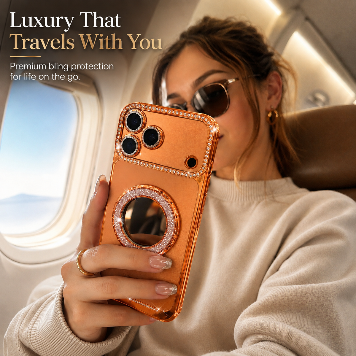 Premium iPhone Case MagSafe Compatible Diamond Mirror Glitter Clear Soft Cover Anti Scratch Anti Fingerprint Non Slip Shock Absorbing Protective Cover