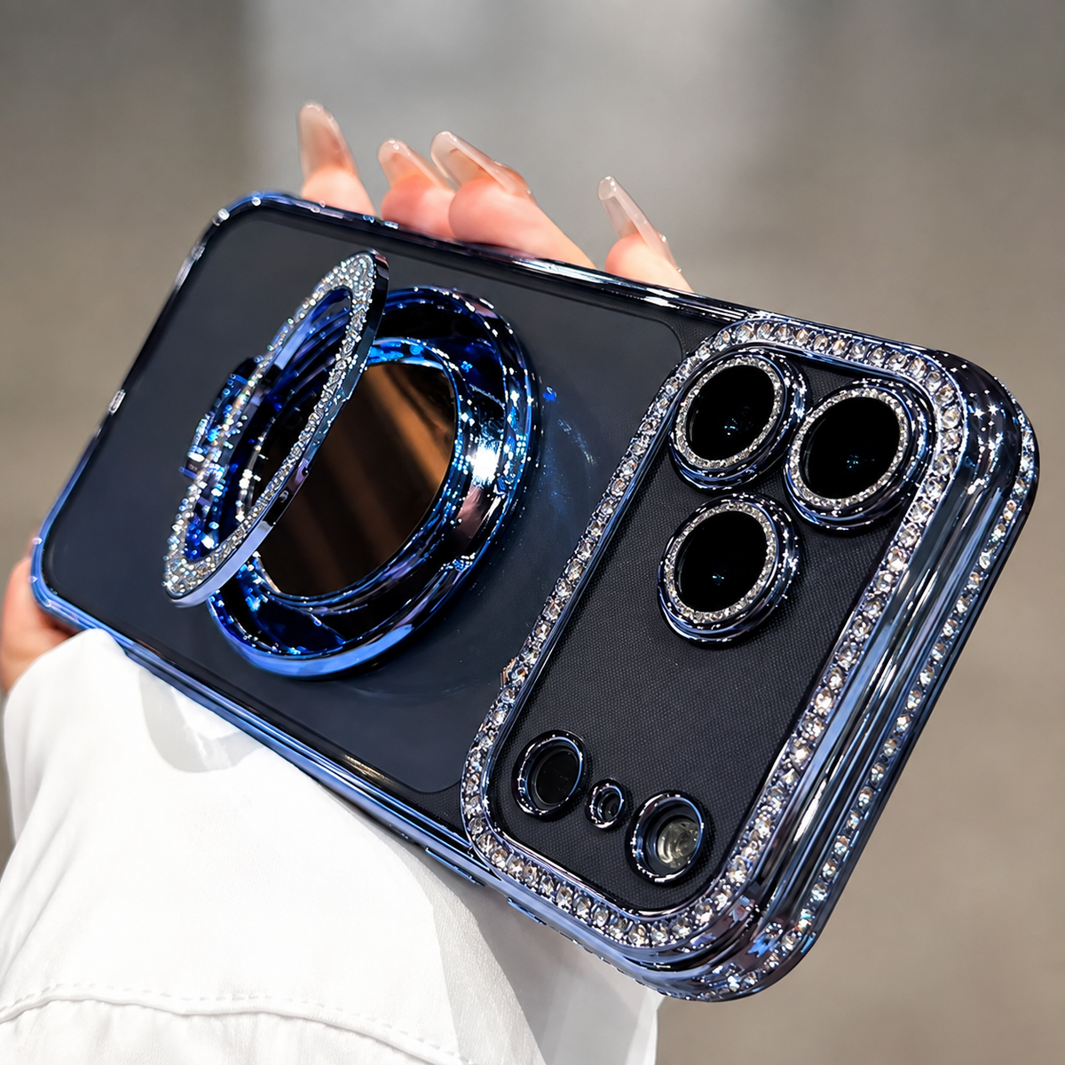 Premium iPhone Case MagSafe Compatible Diamond Mirror Glitter Clear Soft Cover Anti Scratch Anti Fingerprint Non Slip Shock Absorbing Protective Cover