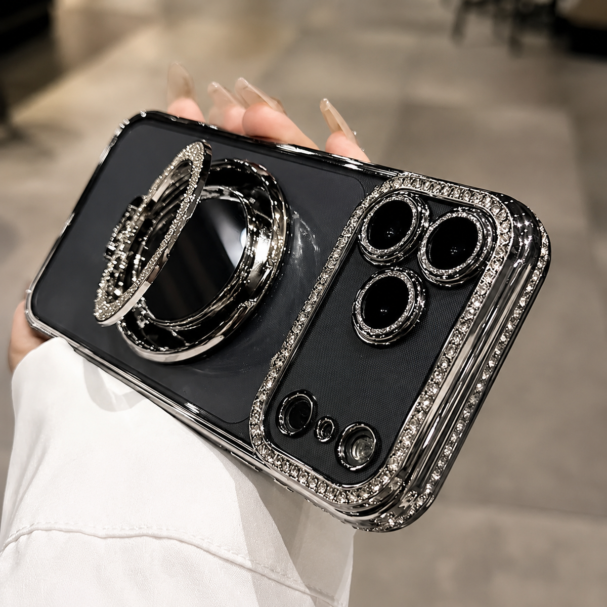 Premium iPhone Case MagSafe Compatible Diamond Mirror Glitter Clear Soft Cover Anti Scratch Anti Fingerprint Non Slip Shock Absorbing Protective Cover