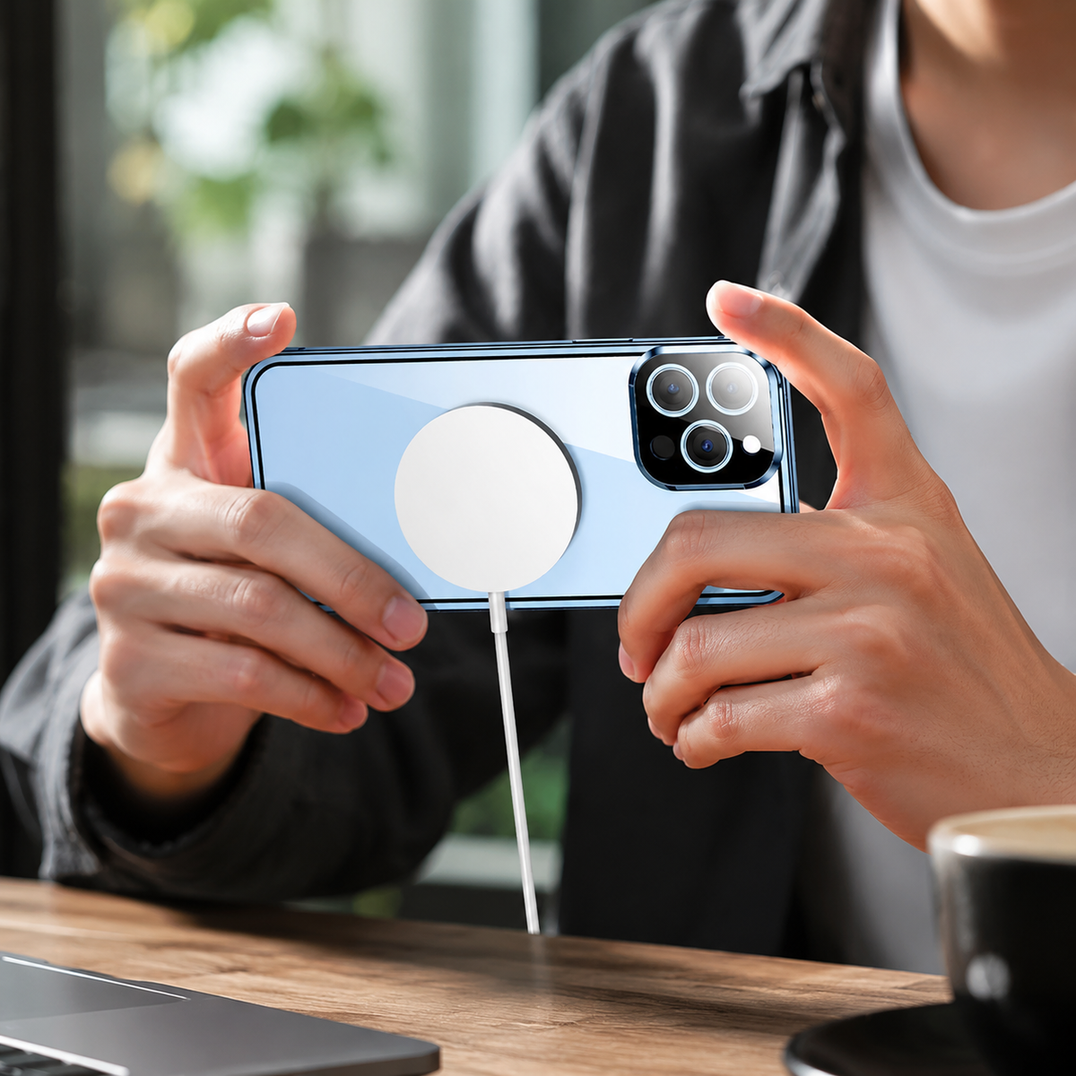 Premium iPhone Case MagSafe Compatible Double-Sided Tempered Glass Metal Frame Shockproof Protective Cover 360 Full Body Magnetic Fit Camera Lens Protection Slim Design