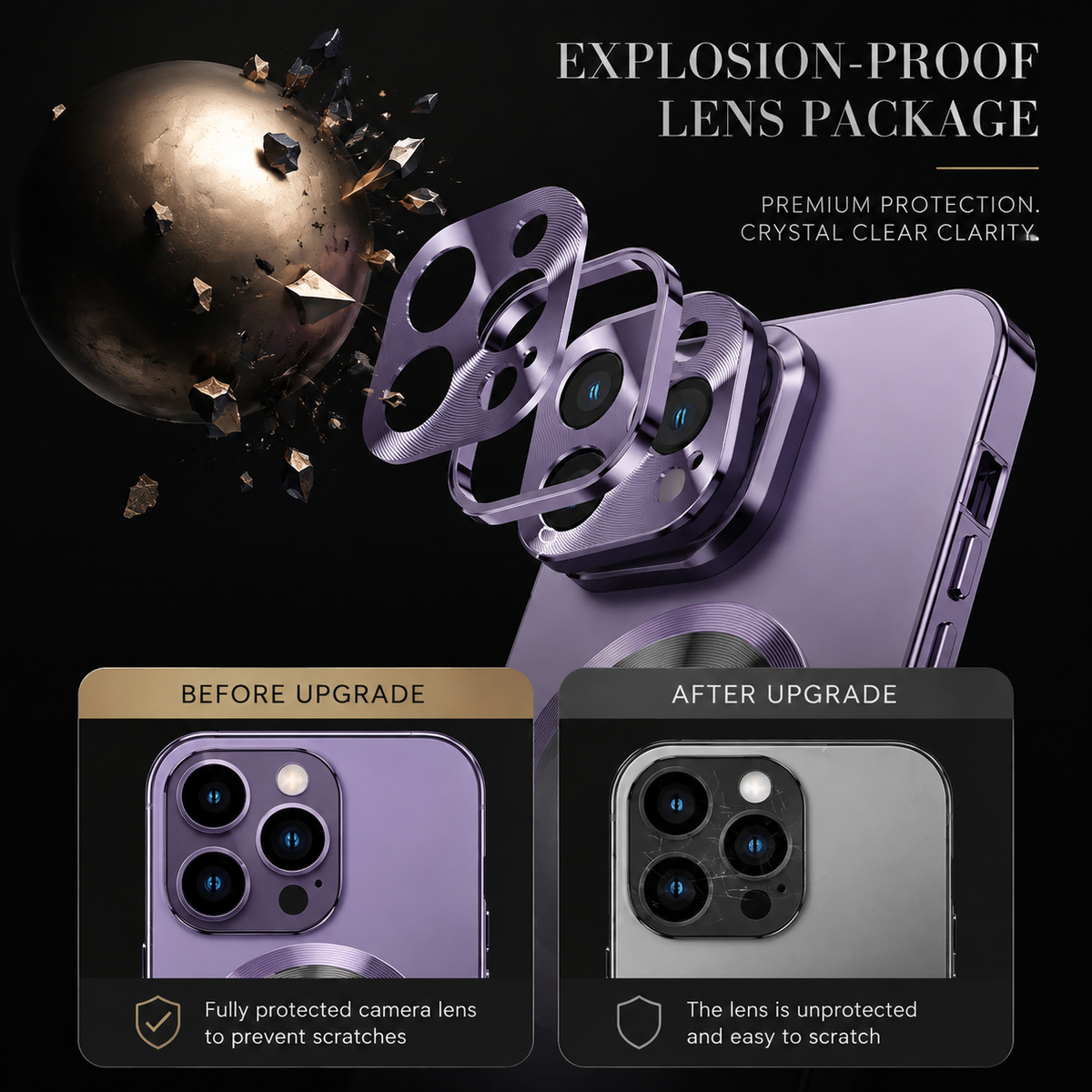 Premium iPhone Case MagSafe Compatible Double-Sided Tempered Glass Privacy Screen Metal Frame Shockproof Protective Cover 360 Full Body Camera Lens Protection Slim Design