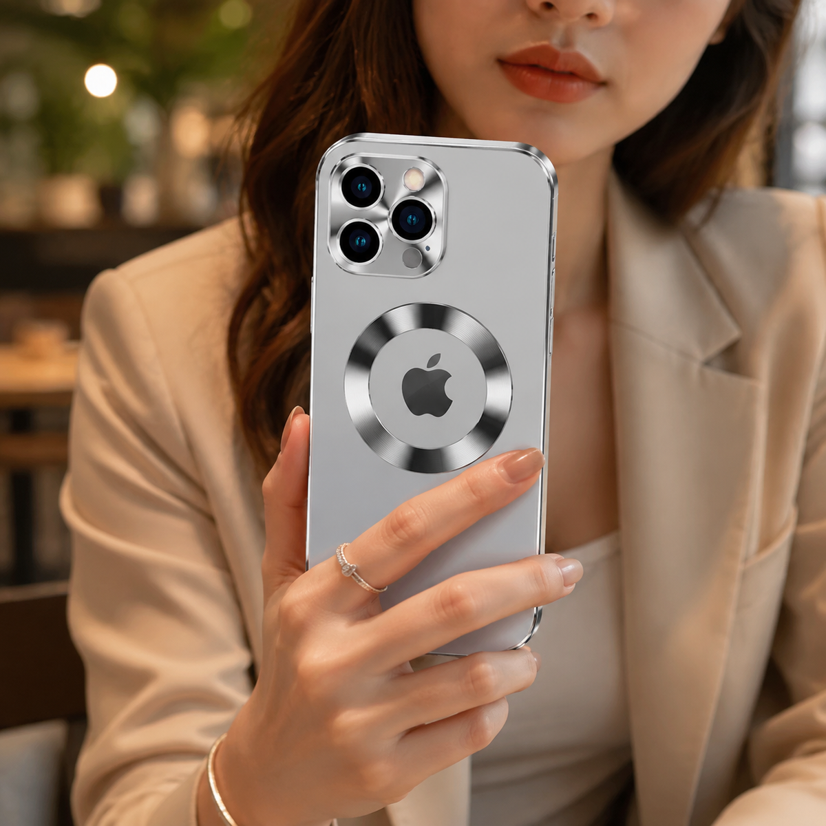 Premium iPhone Case MagSafe Compatible Double-Sided Tempered Glass Privacy Screen Metal Frame Shockproof Protective Cover 360 Full Body Camera Lens Protection Slim Design