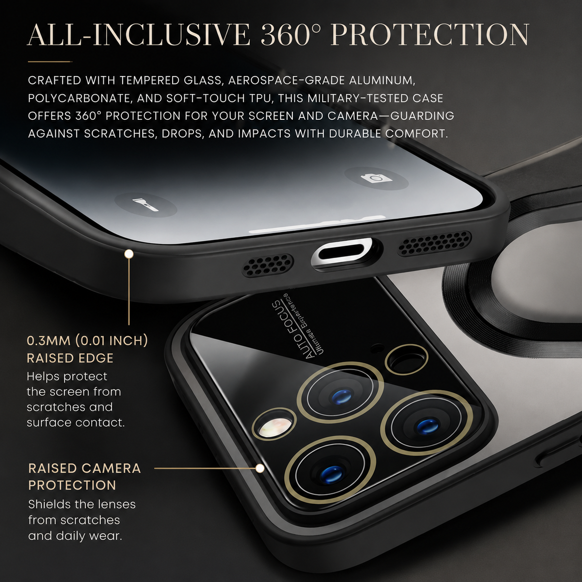 Premium iPhone Case MagSafe Compatible Electroplated Glass Magnetic Shockproof Cover with Camera Lens Protection, Slim Reflective Hard Back