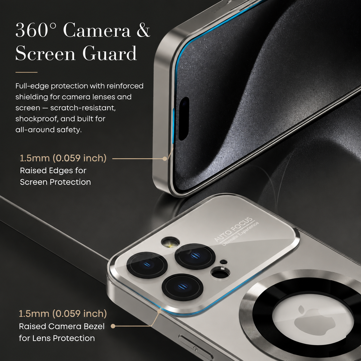 Premium iPhone Case MagSafe Compatible Electroplated Glass Magnetic Shockproof Cover with Camera Lens Protection, Slim Reflective Hard Back