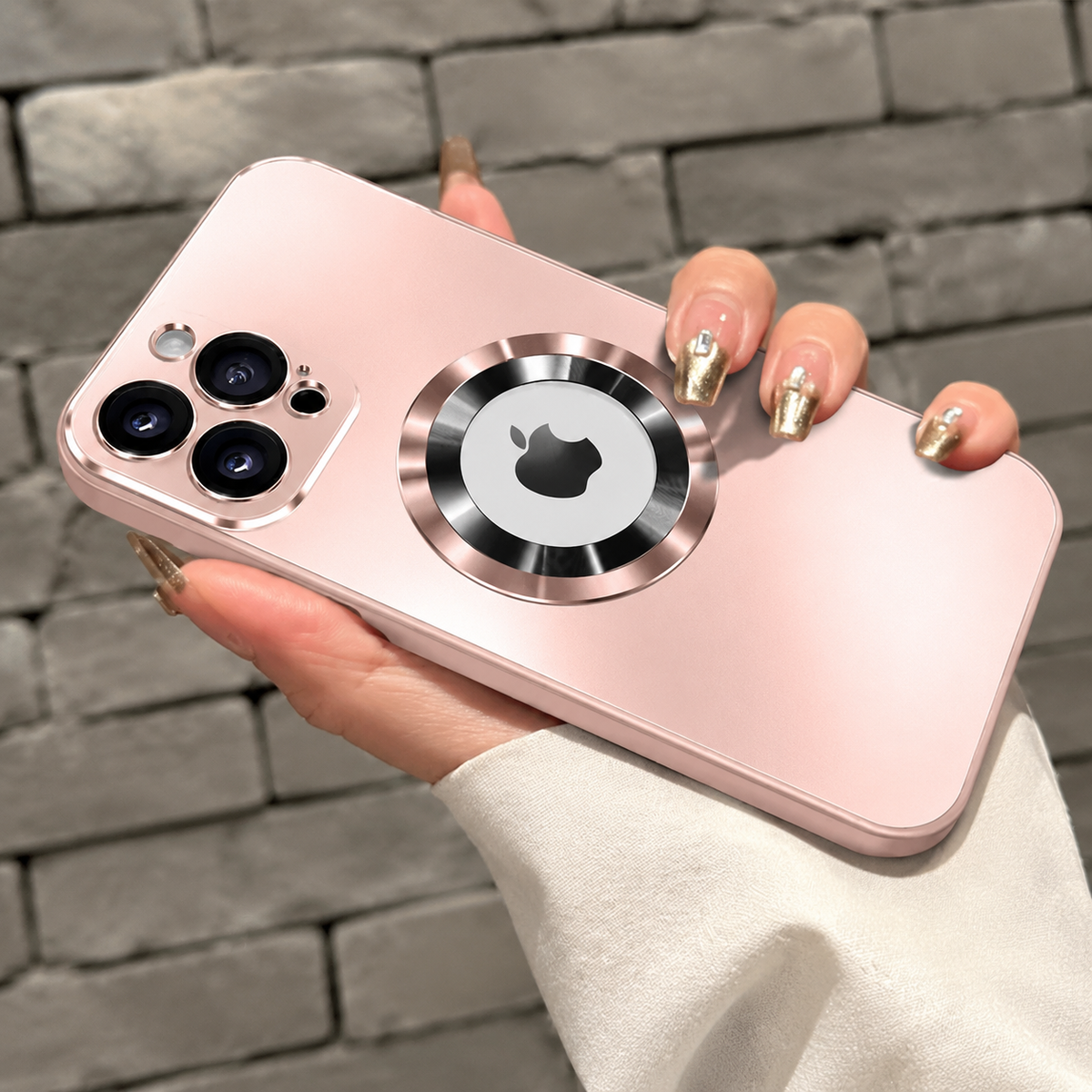 Premium iPhone Case MagSafe Compatible Electroplated Glass Magnetic Shockproof Cover with Camera Lens Protection, Slim Reflective Hard Back