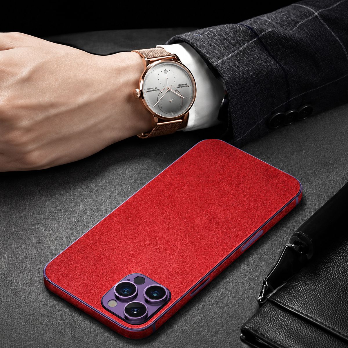 Premium iPhone Case MagSafe Compatible Genuine Leather Shockproof Protective Cover Camera Lens Protection Carry Strap Slim Full Coverage & Secure Grip