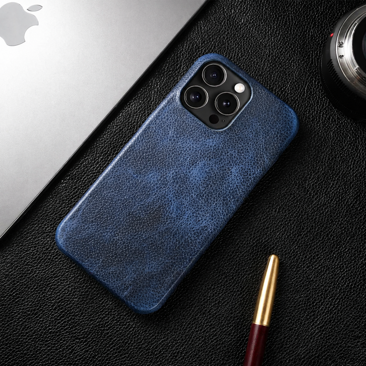 Premium iPhone Case MagSafe Compatible Genuine Leather Shockproof Protective Cover Camera Lens Protection Carry Strap Slim Full Coverage & Secure Grip