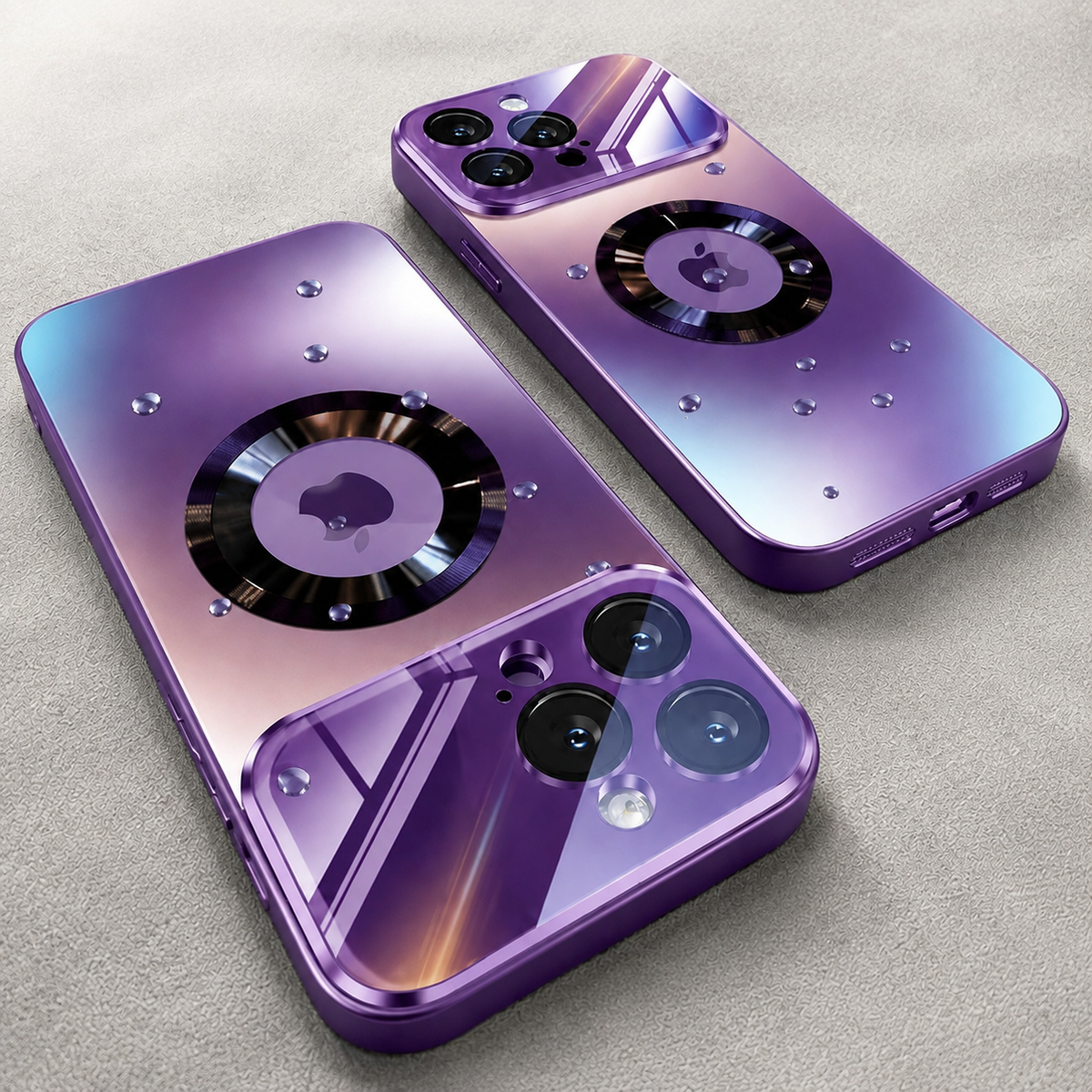 Premium iPhone Case MagSafe Compatible Glass Panel Shockproof Camera Lens Protection Anti Fingerprint Clear Slim Protective Cover Full Coverage Design