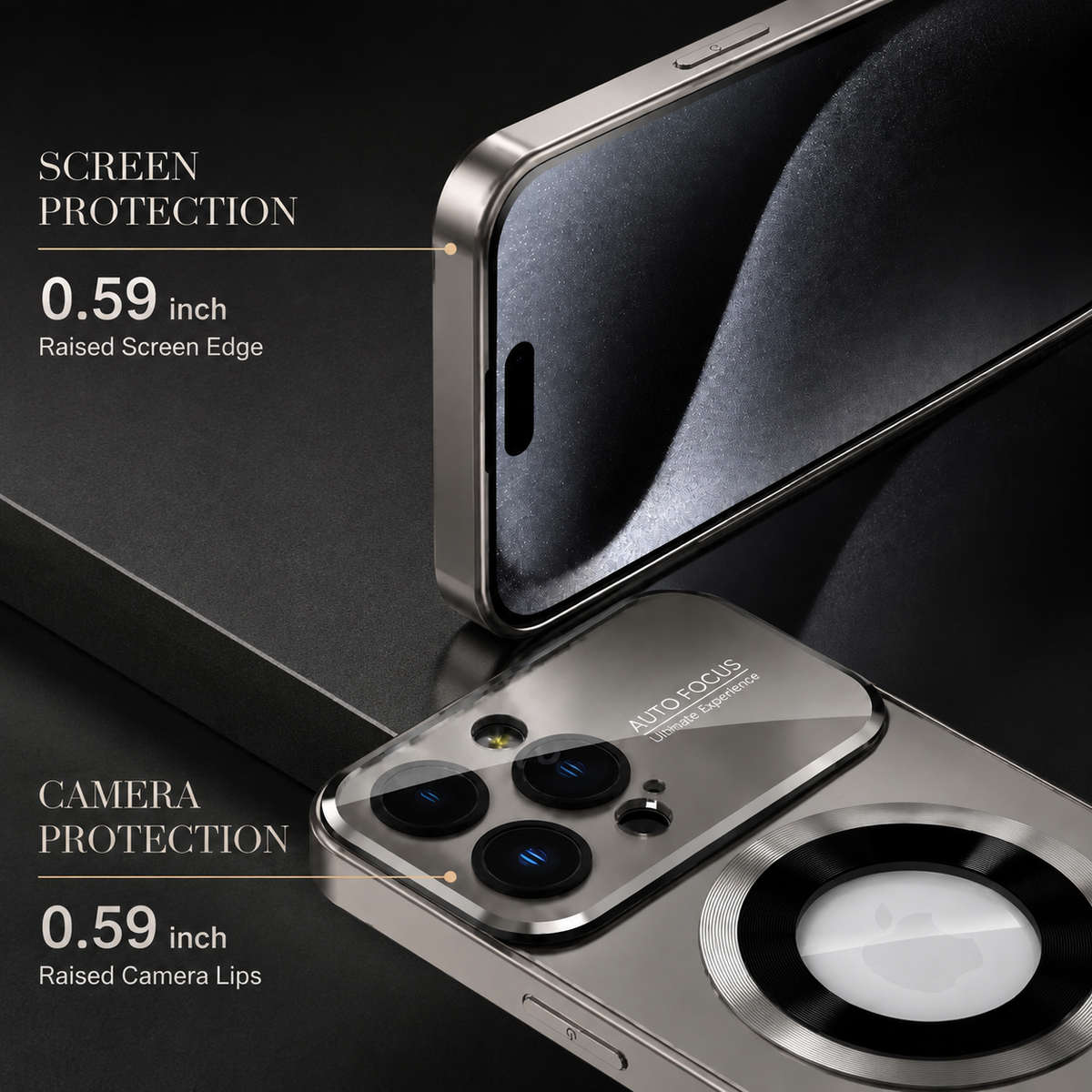 Premium iPhone Case MagSafe Compatible Glass Panel Shockproof Camera Lens Protection Anti Fingerprint Clear Slim Protective Cover Full Coverage Design