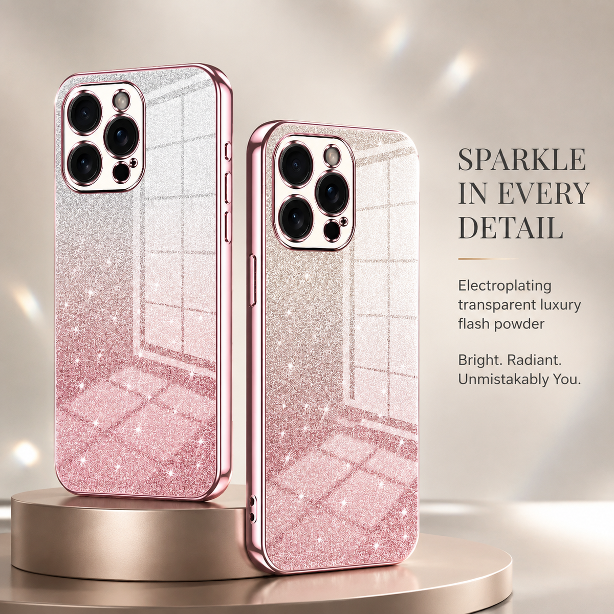 Premium iPhone Case MagSafe Compatible Glitter TPU Shockproof Protective Cover Camera Lens Protection Slim Lightweight Design Anti Scratch Anti Fingerprint