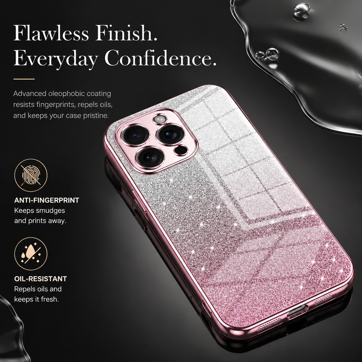 Premium iPhone Case MagSafe Compatible Glitter TPU Shockproof Protective Cover Camera Lens Protection Slim Lightweight Design Anti Scratch Anti Fingerprint