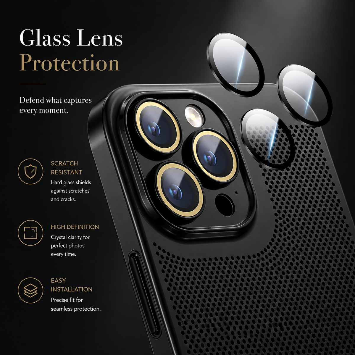 Premium iPhone Case MagSafe Compatible Honeycomb Texture Shockproof Protective Case Thermal Dissipation Camera Lens Protection Slim Lightweight Design