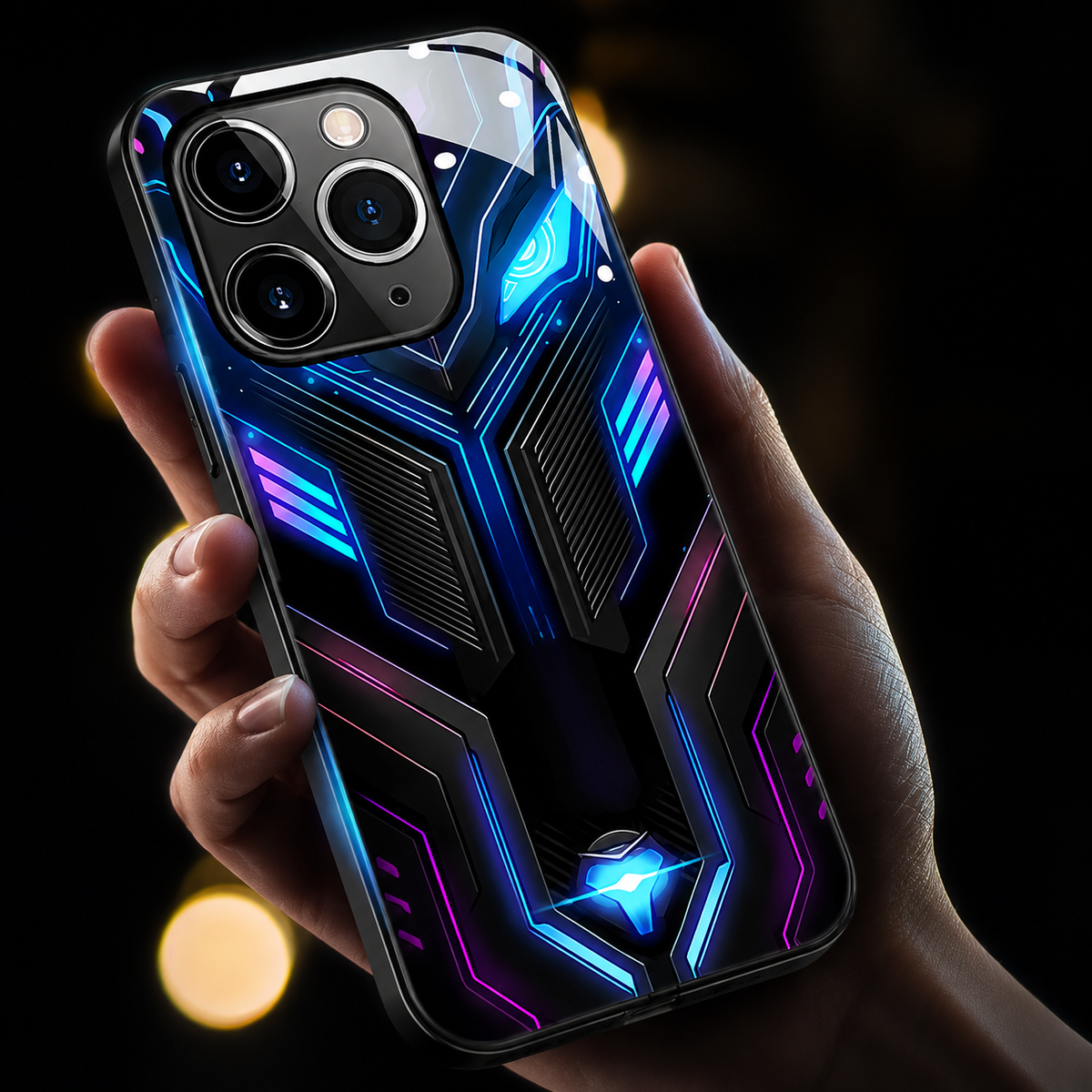 Premium iPhone Case MagSafe Compatible LED Notification Light Shockproof Mecha Cover with Camera Lens Protection Ultra-Thin Lightweight Design