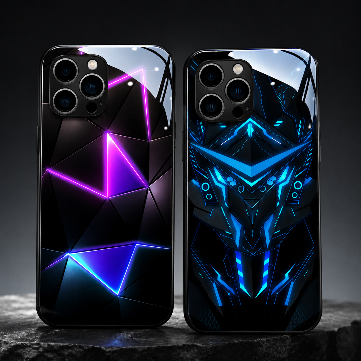 Premium iPhone Case MagSafe Compatible LED Notification Light Shockproof Mecha Cover with Camera Lens Protection Ultra-Thin Lightweight Design