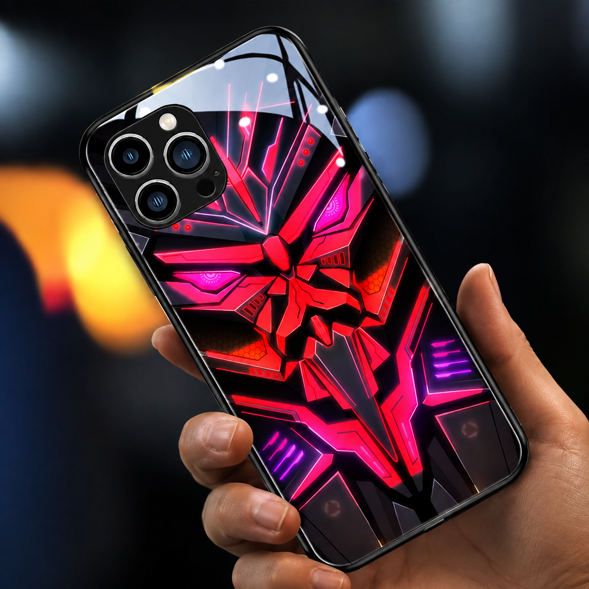 Premium iPhone Case MagSafe Compatible LED Notification Light Shockproof Mecha Cover with Camera Lens Protection Ultra-Thin Lightweight Design