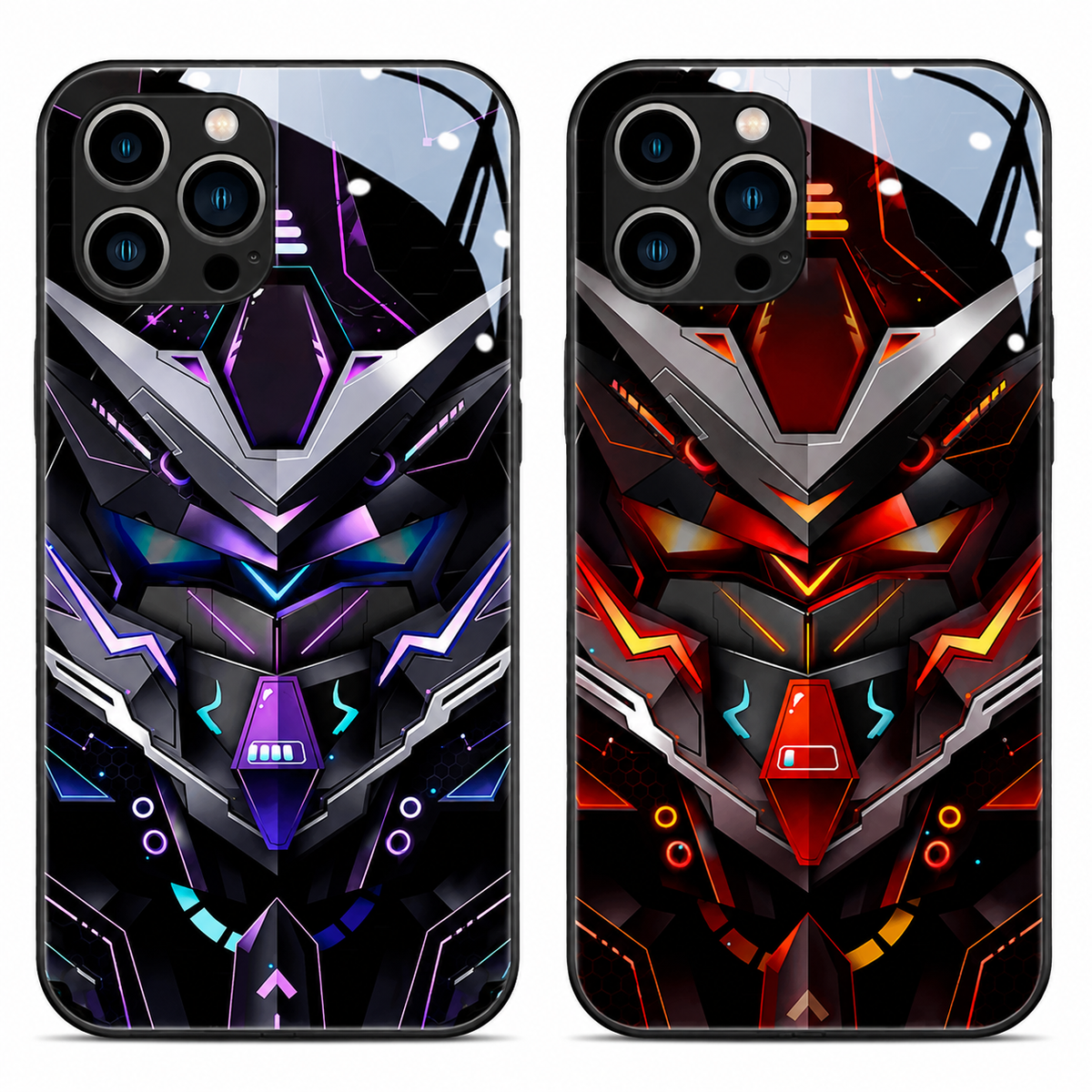 Premium iPhone Case MagSafe Compatible LED Notification Light Shockproof Mecha Cover with Camera Lens Protection Ultra-Thin Lightweight Design