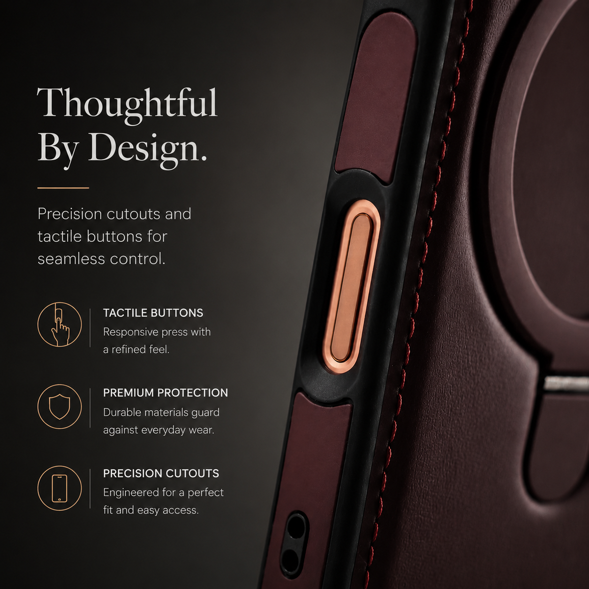 Premium iPhone Case MagSafe Compatible Leather Kickstand Shockproof Protective Cover Slim Business Retro Full Coverage Invisible Stand