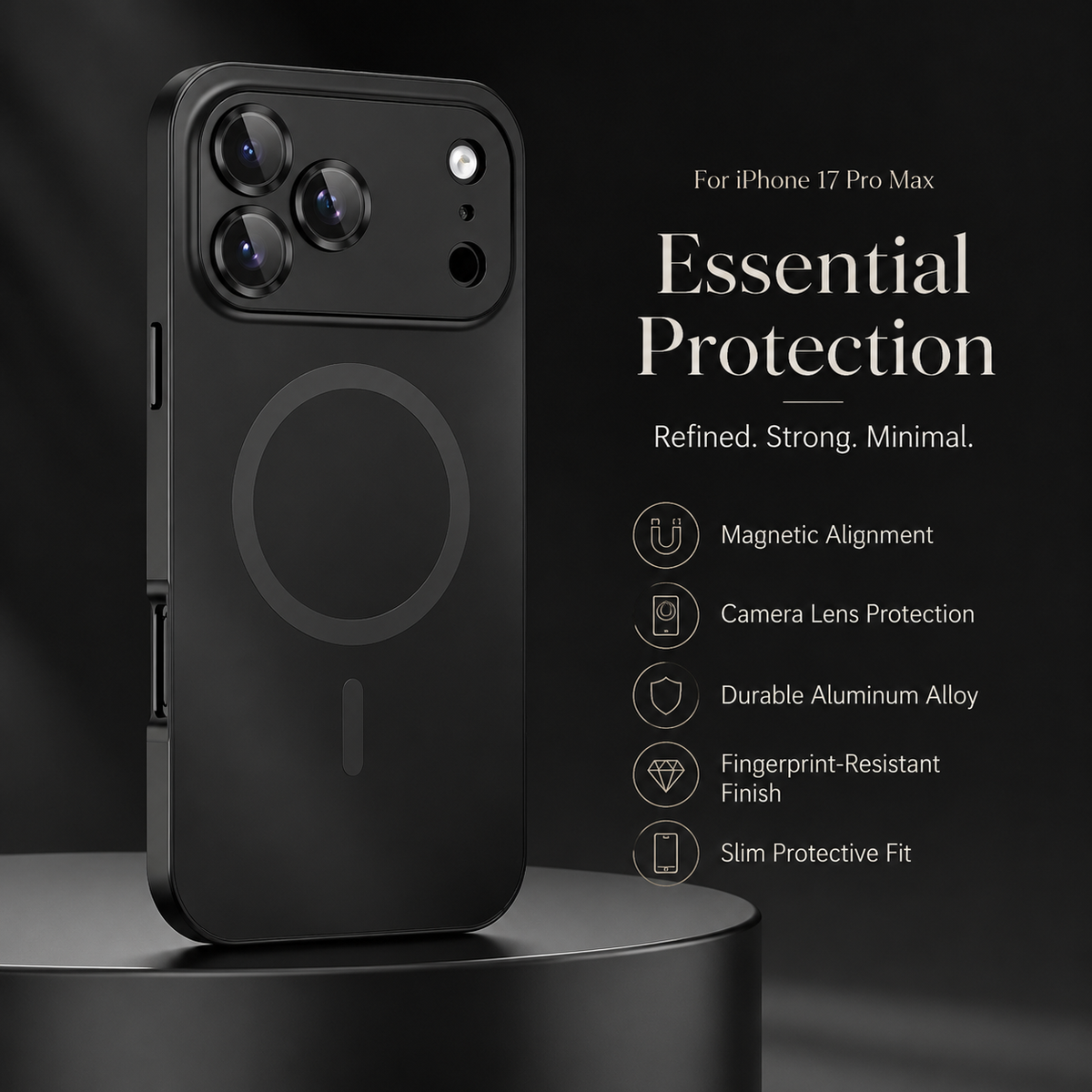 Premium iPhone Case MagSafe Compatible Magnetic Aluminum Frame PC Back Shockproof Protective Cover Camera Lens Guard Anti Scratch Slim Full Protection