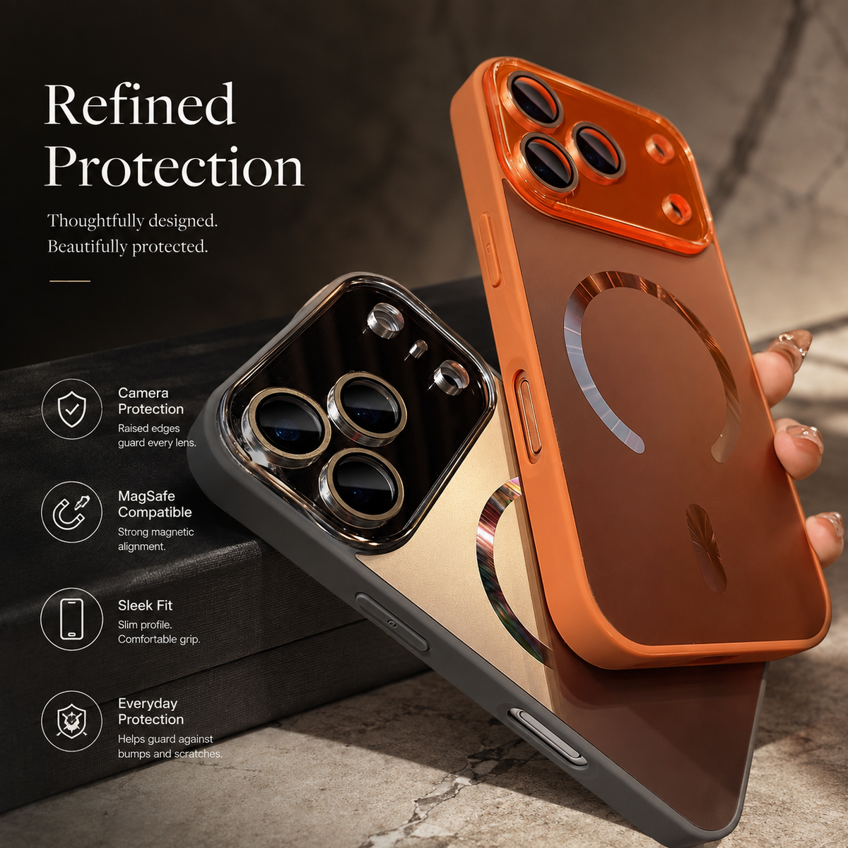 Premium iPhone Case MagSafe Compatible Magnetic Matte Glass Camera Protection Shockproof PC TPU Anti Fingerprint Slim Wireless Charging Cover